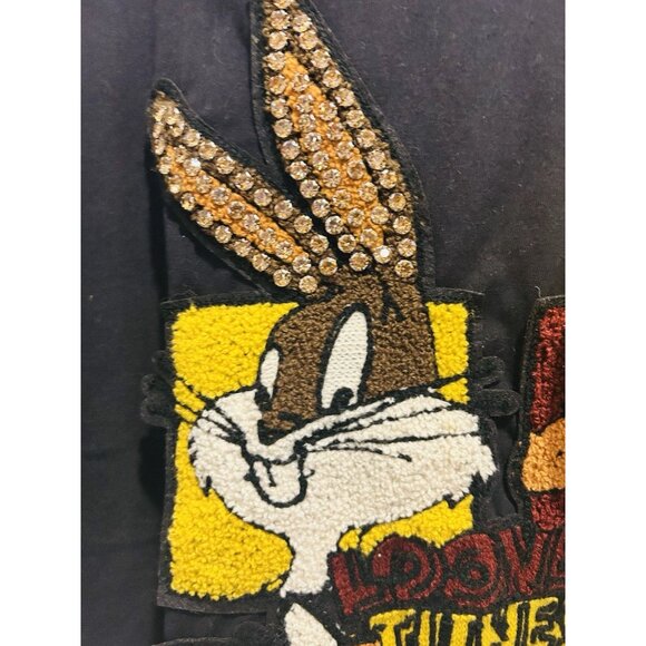 Looney Tunes Embroidered Beaded Black T-Shirt Men’s XXL Bugs Tweety Sylvester - Picture 5 of 11